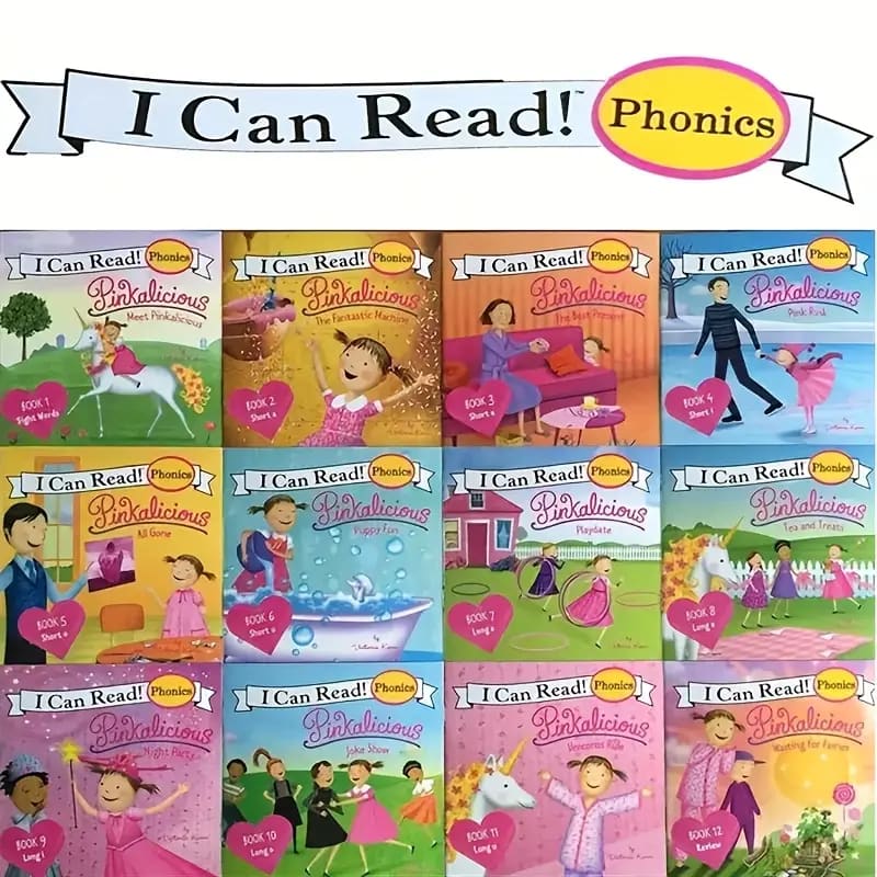 I can read phonics books - pinkalicious - print books