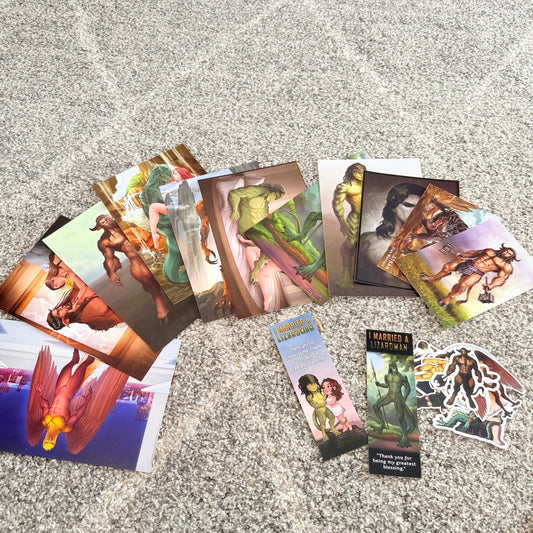 I married a lizardman art prints bookmarks & decals set - prints habit product