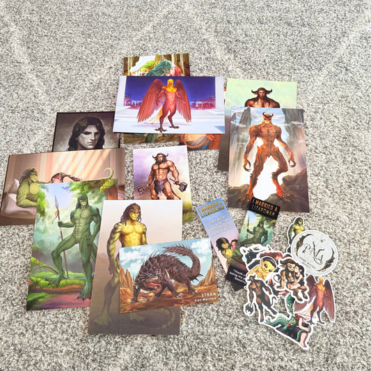 I married a lizardman art prints bookmarks & decals set - prints habit product
