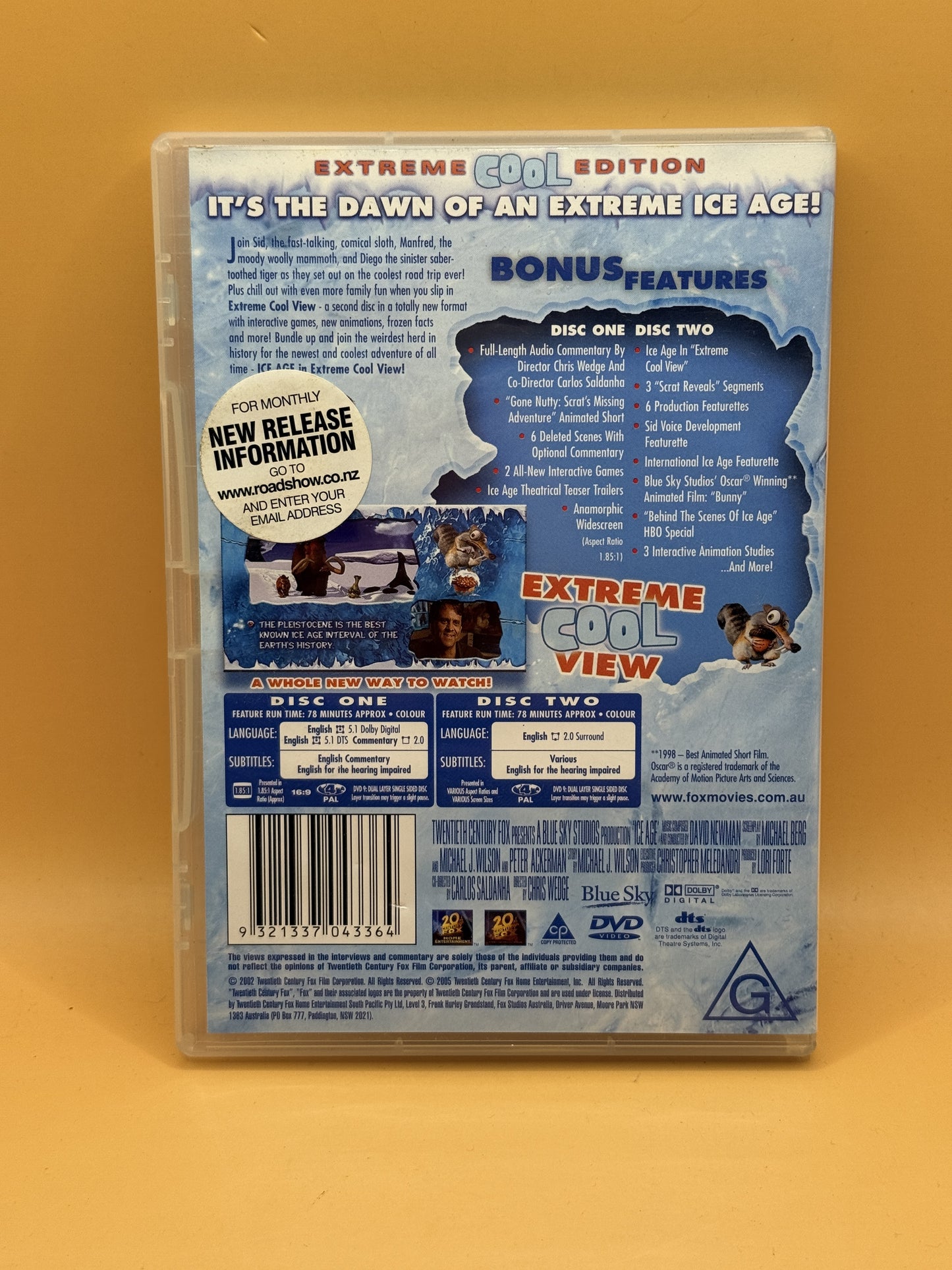 Ice Age Extreme Cool Edition 2-disc DVD back cover