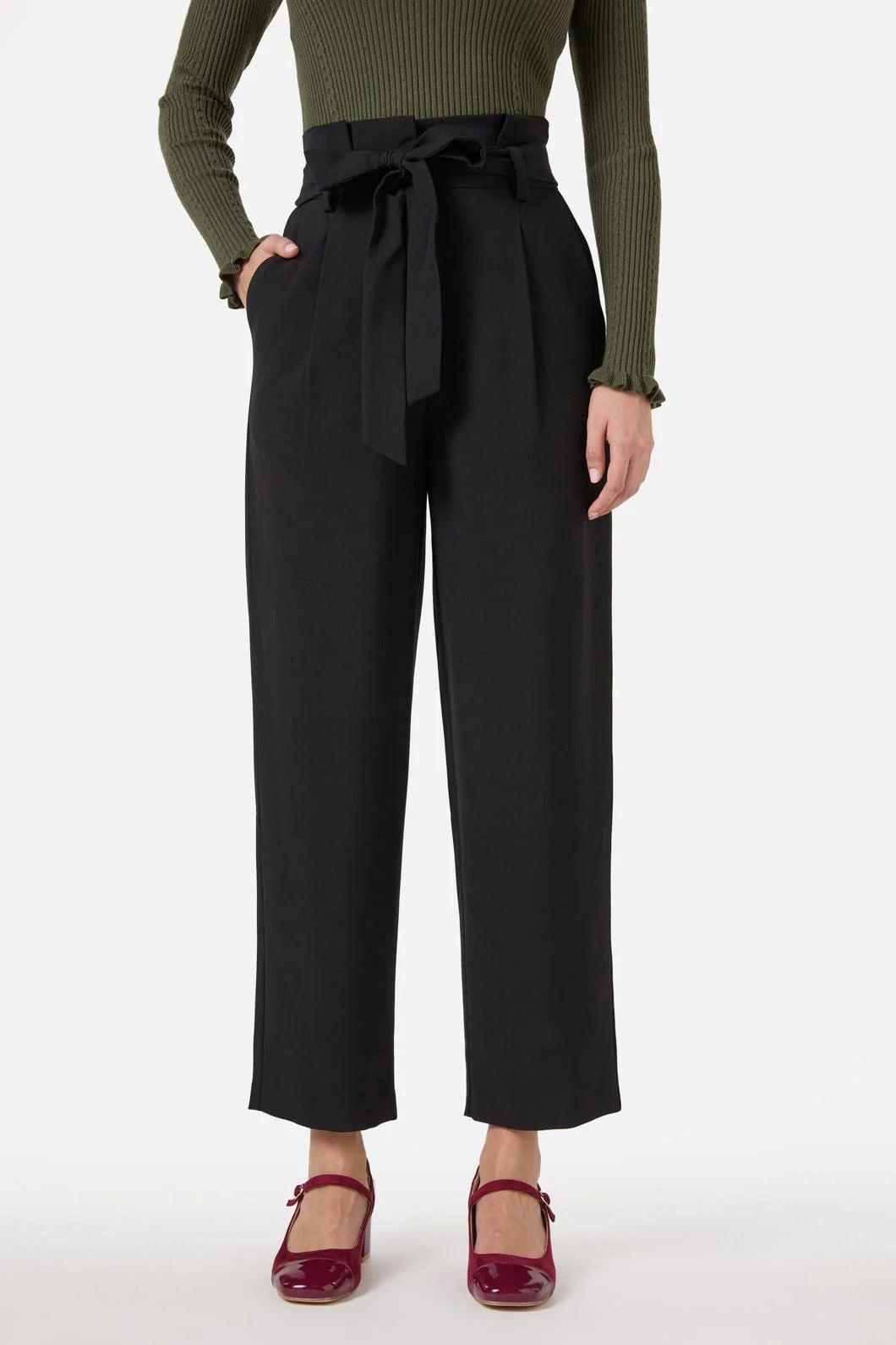 Princess Highway Hailey High Waisted Pleat Pants – Black – Size 14