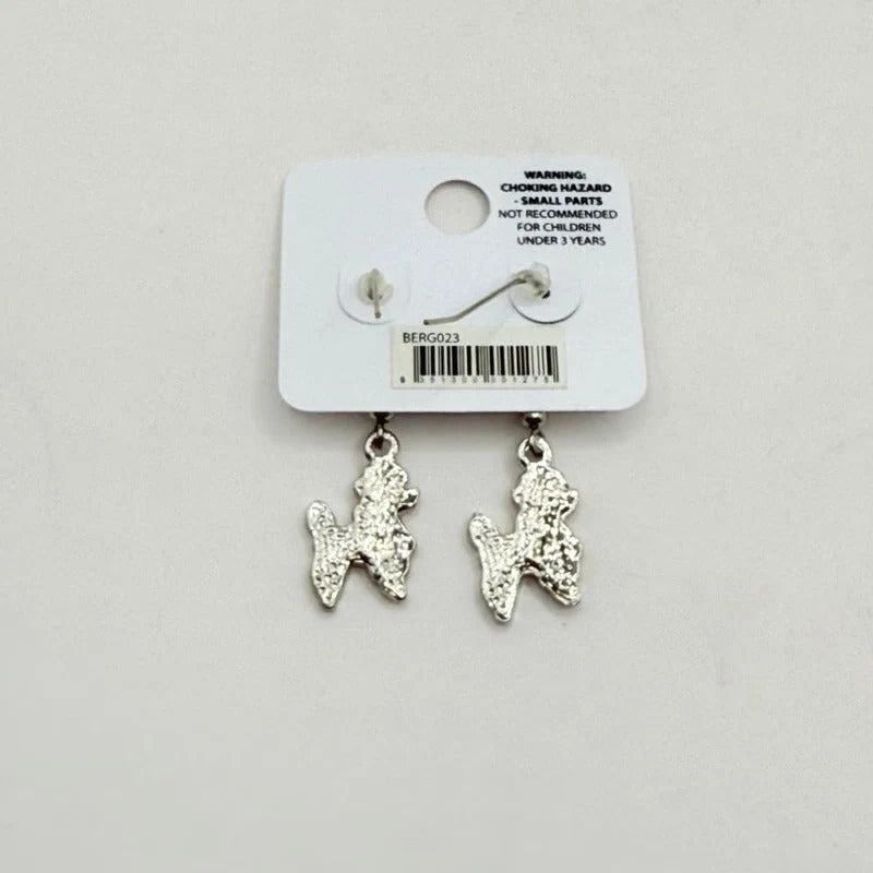 Pink Poppy Girls Bright Pink Poodle Drop Earrings