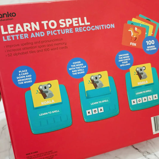 Learn to Spell Picture Recognition Game – 100 Word Cards Educational Set
