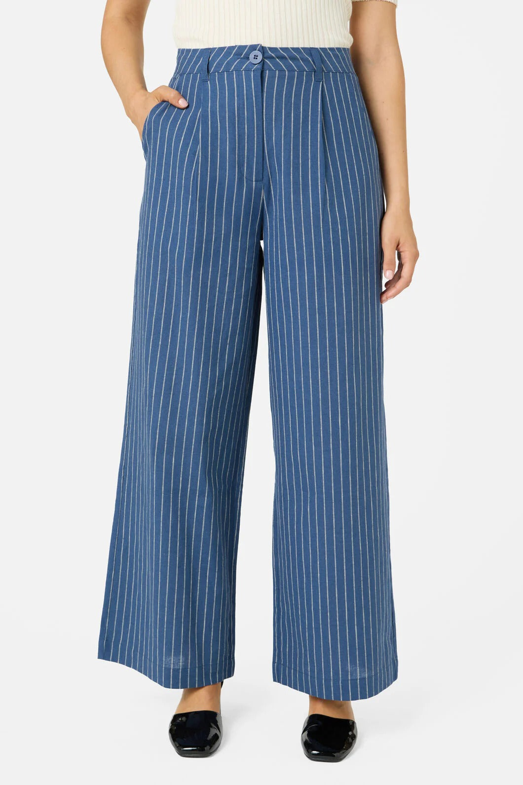 Princess Highway Frankie Pinstripe Pants – Navy – Size 18