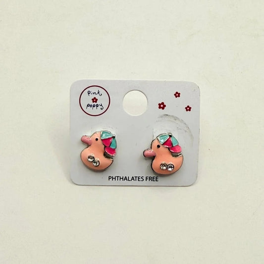 Pink Poppy Girls Peach Duck Stud Earrings