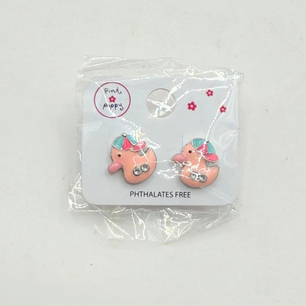 Pink Poppy Girls Peach Duck Stud Earrings