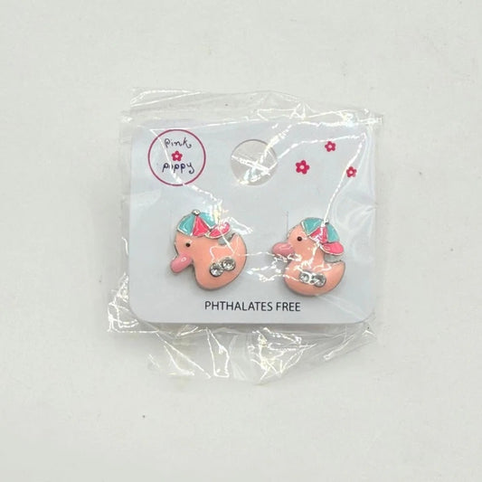 Pink Poppy Girls Peach Duck Stud Earrings