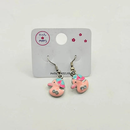 Pink Poppy Girls Peach Duck Drop Earrings