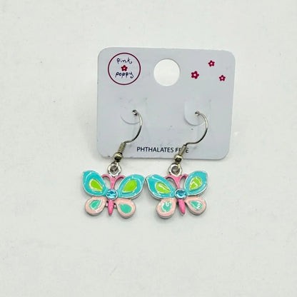 Pink Poppy Girls Teal Butterfly Stud Earrings