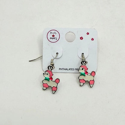 Pink Poppy Girls Cream Poodle Drop Earrings