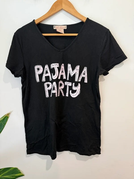 Cake Apparel Co "Pajama Party" Black Graphic Sleep Tee - M