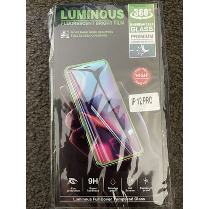 Luminous full cover tempered glass for iphone 12 pro - mobile & smart phone accessories electronics & accessories