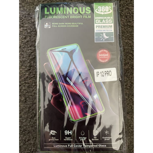 Luminous full cover tempered glass for iphone 12 pro - mobile & smart phone accessories electronics & accessories
