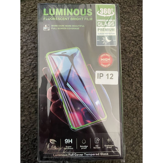 Luminous full cover tempered glass for iphone 12 - mobile phone cases electronics & accessories - iphone - mobile phone