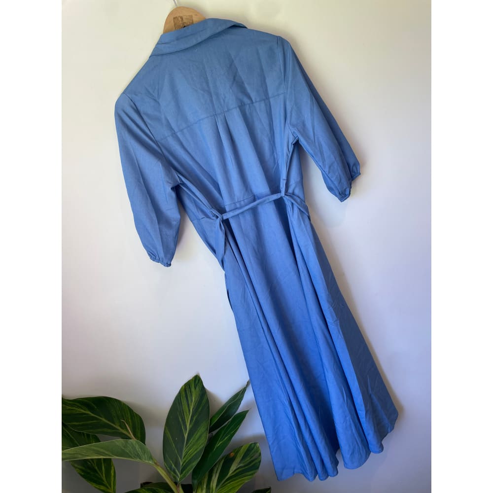 Iris maxi shirt dress – size 8 (brand new cut-label rayon cotton blend) - dresses bnew label cut branded clothing