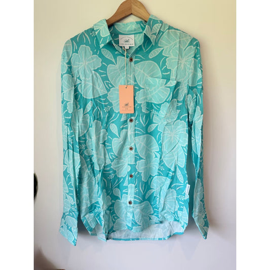 Islakoko size s tide blue mens long sleeve shirt - shirts tops men’s apparel