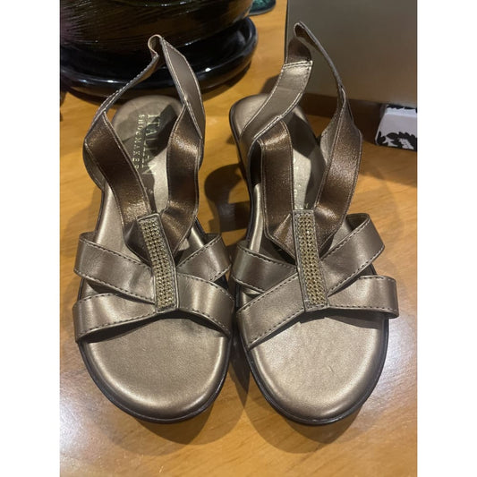 Italian shoemakers size 5 wedge elasticated sandals - sandals clothing & fashion - sandals - shoes women’s shoes