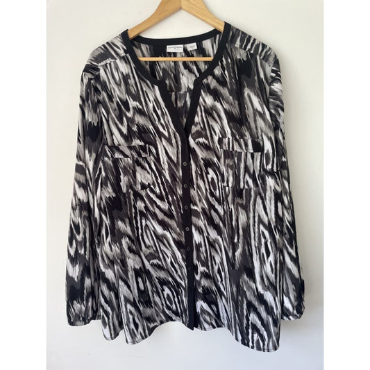 Jaclyn smith 3x blouse - blouses clothing & fashion - condition: used - long sleeve women’s apparel