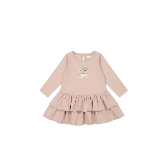 Jamiekay size 4yr organic cotton fayette dress dusky rose - baby & toddler dresses baby clothing