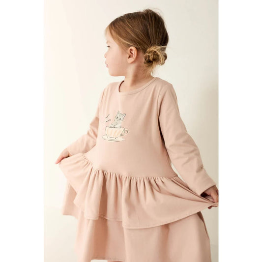 Jamiekay size 4yr organic cotton fayette dress dusky rose - baby & toddler dresses baby clothing