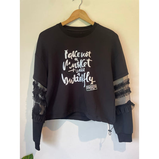 Jian.y black printed sweater – size s (brand new cut-label) - sweatshirts bnew label cut branded clothing - clothing &