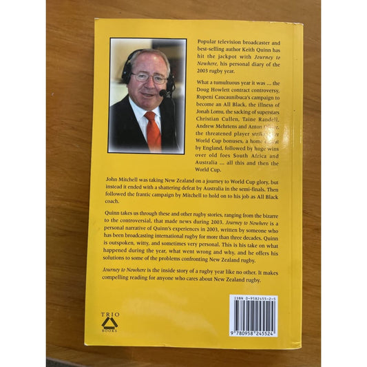 Journey to nowhere - keith quinn *signed* - print books book - condition: used - fiction - travel printed media