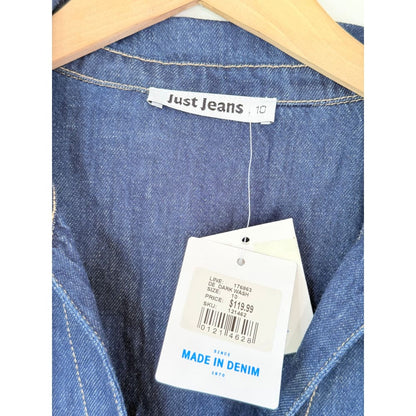 Just jeans size 10 dark wash denim mini dress rrp $119.99 - shirts top women’s apparel