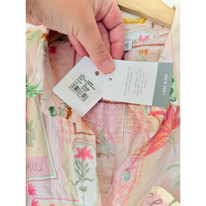 Just jeans size 10 fleur tropical print button down shirt rrp $79.99 - shirts top women’s apparel