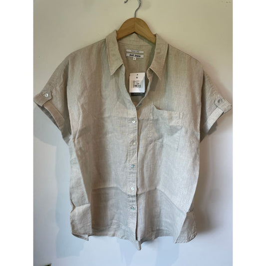 Just jeans size 12 button-front 100% linen top rrp $79.99 - shirts top women’s apparel