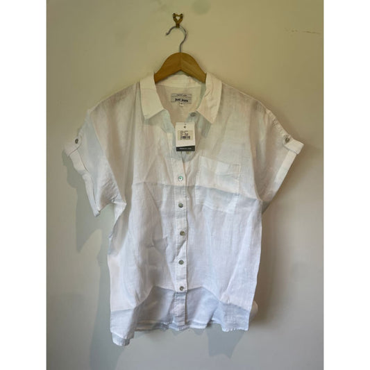Just jeans size 10 button-front 100% linen top rrp $79.99 - shirts top women’s apparel