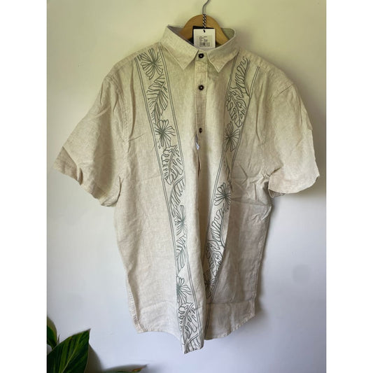 Just jeans size xl linen blend short sleeve shirt rrp $79.99 - shirts tops men’s apparel