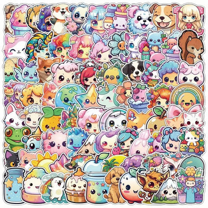 100pc kawai decals - decorative stickers stationery