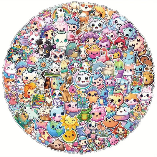 100pc kawai decals - decorative stickers stationery