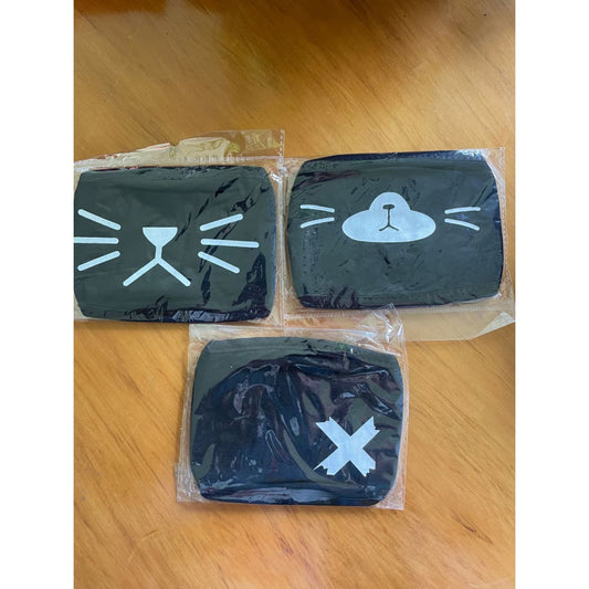 Cute animal face masks set - fashion face masks anime