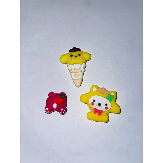 3x cartoon-themed shoe charms – brand new – fun styles for kids’ crocs & more - 1 - shoe accessories clogs - shoe