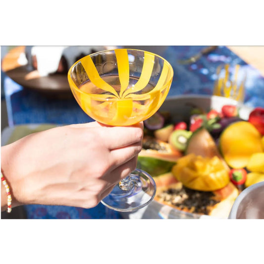 Kip & co golden stripe coupe glass 2p rrp $79 - cocktail glasses home&living materials