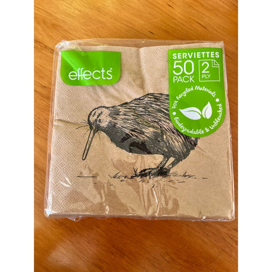 Effects kiwi 2-ply serviettes (50 pack) - paper napkins home&living materials