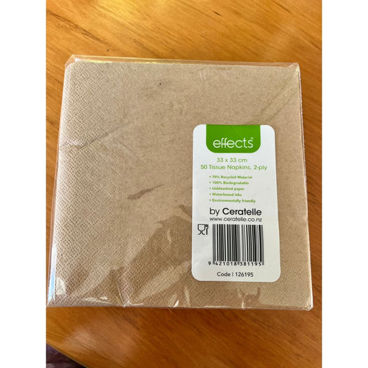 Effects kiwi 2-ply serviettes (50 pack) - paper napkins home&living materials