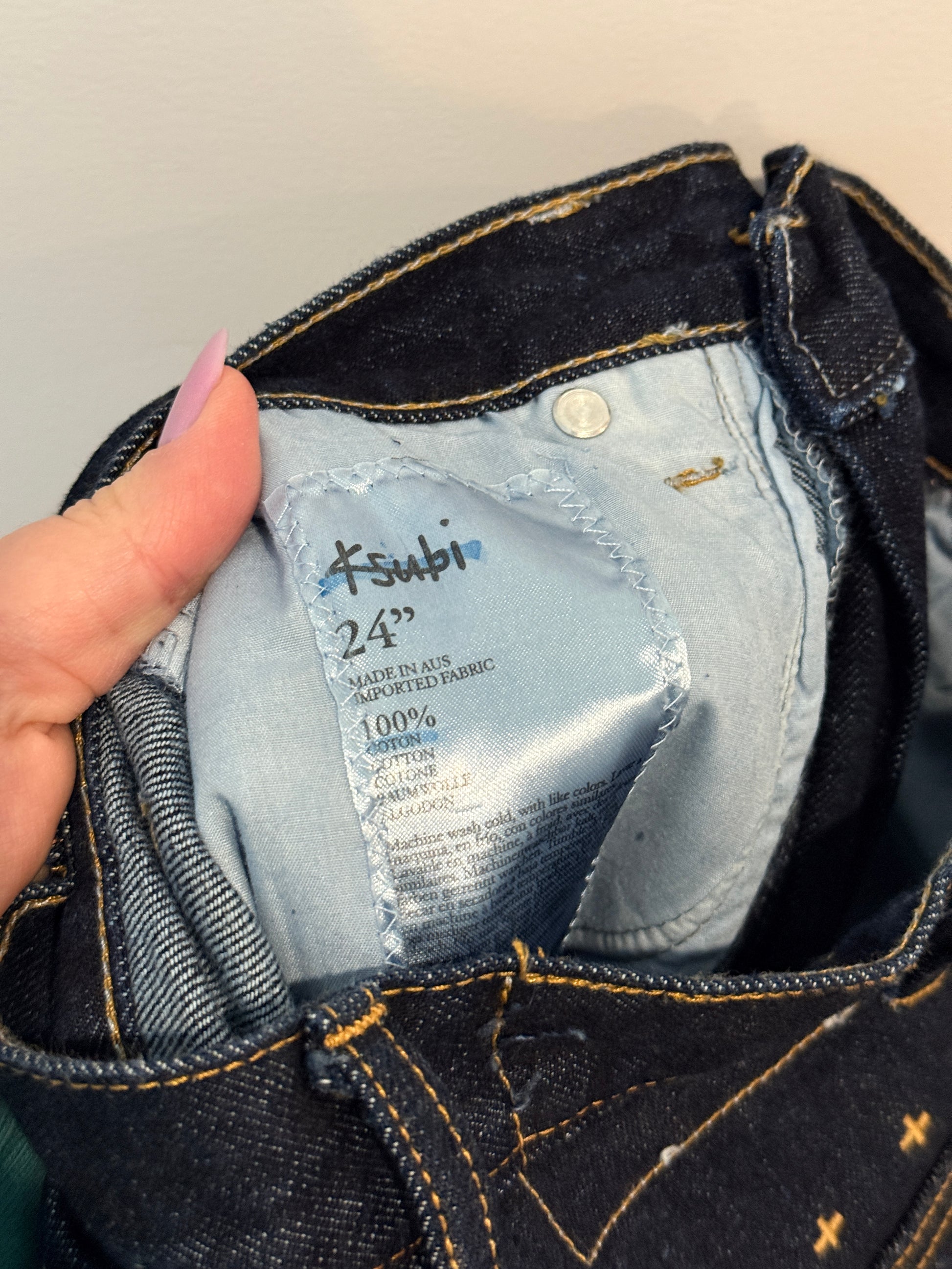 Ksubi jeans size 24 100% cotton inner label