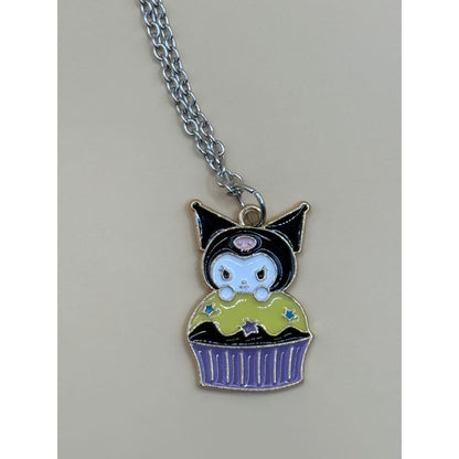Kuromi cupcake enamel necklace - necklaces necklace fashion accessories