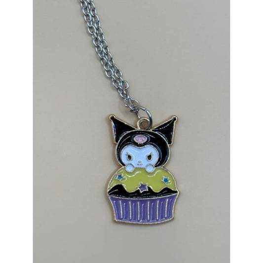 Kuromi cupcake enamel necklace - necklaces necklace fashion accessories
