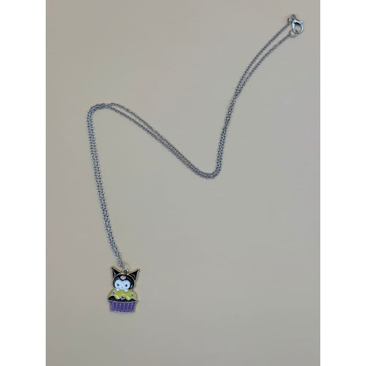 Kuromi cupcake enamel necklace - necklaces necklace fashion accessories