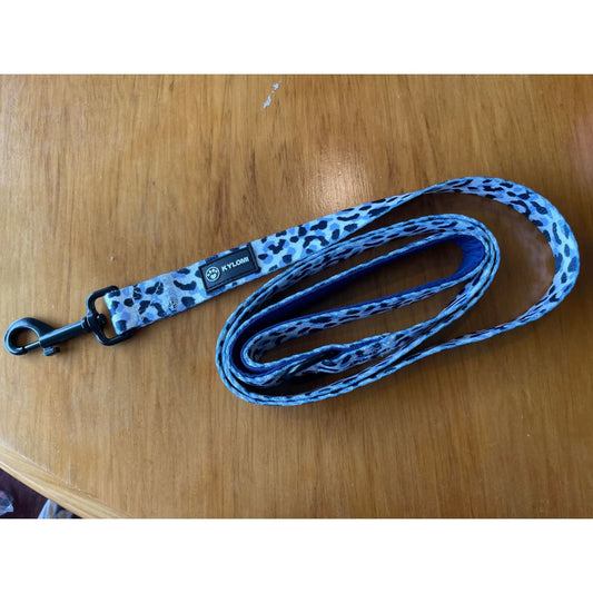 Kylomi blue leopard print dog leash size large - pet leashes pet apparel & accessories pet apparel & accessories