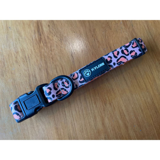 Kylomi pink leopard print dog collar size medium - pet collars & harnesses pet apparel & accessories pet apparel &
