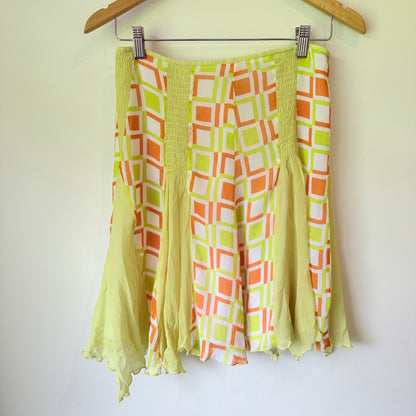 laierjiani Geometric Print Flared Skirt - Size S