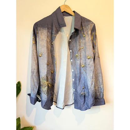 Patterned long sleeve shirt size l - shirts tops men’s apparel