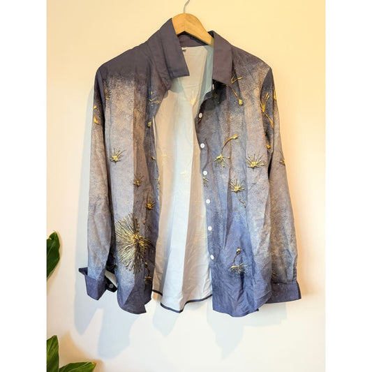 Patterned long sleeve shirt size l - shirts tops men’s apparel