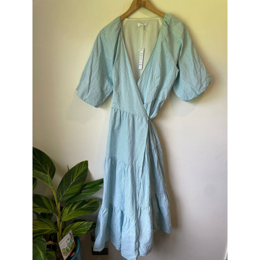 Et alia leah wrap dress – size xs – cotton/linen – minor mark - dresses clothing & fashion - designer clearance - short