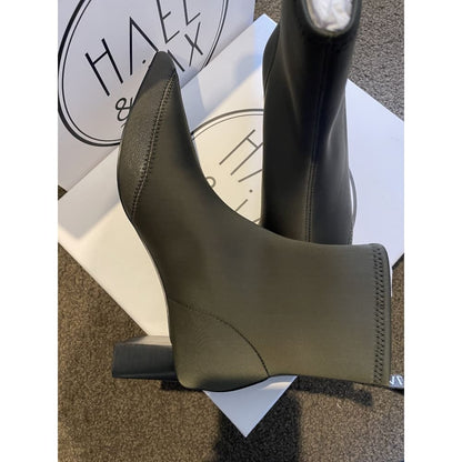 Hael & jax size 40 khaki status leather boots - boots boots - clothing & fashion - shoes women’s shoes
