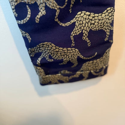 Lenni size xs wildcat metallic pants - dark navy - trousers bottom women’s apparel